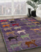 Machine Washable Abstract Rose Dust Purple Rug in a Family Room, wshabs5227