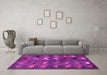 Machine Washable Abstract Pink Modern Rug in a Living Room, wshabs5227pnk