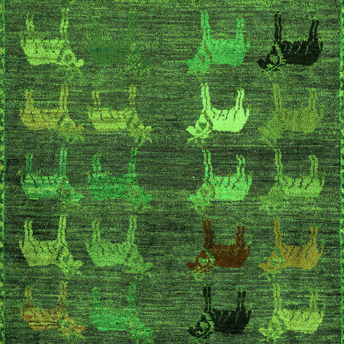Abstract Green Modern Rug, abs5227grn