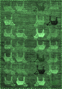 Abstract Emerald Green Modern Rug, abs5227emgrn