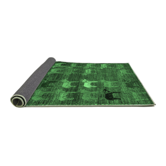 Sideview of Abstract Emerald Green Modern Rug, abs5227emgrn