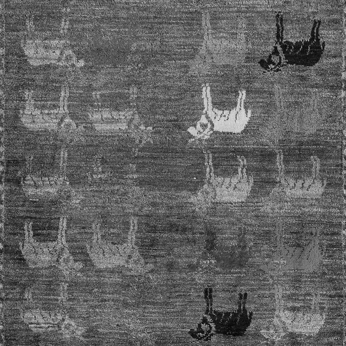 Machine Washable Abstract Gray Modern Rug, wshabs5227gry