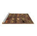 Sideview of Machine Washable Abstract Brown Modern Rug, wshabs5227brn