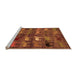 Sideview of Machine Washable Abstract Orange Modern Area Rugs, wshabs5227org