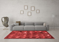 Machine Washable Abstract Red Modern Rug, wshabs5227red