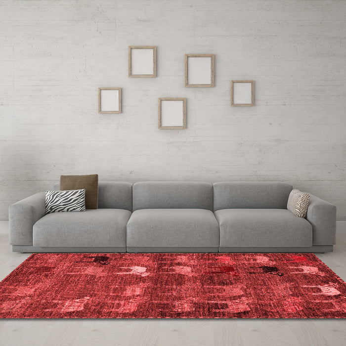 Modern Red Washable Rugs