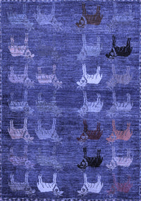 Abstract Blue Modern Rug, abs5227blu