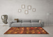 Machine Washable Abstract Orange Modern Area Rugs in a Living Room, wshabs5227org