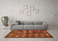 Machine Washable Abstract Orange Modern Rug, wshabs5227org