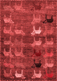 Abstract Red Modern Rug, abs5227red