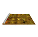 Sideview of Machine Washable Abstract Yellow Modern Rug, wshabs5227yw