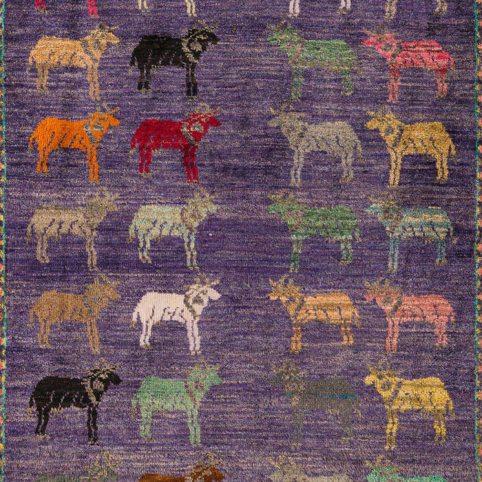 Machine Washable Abstract Rose Dust Purple Rug, wshabs5227