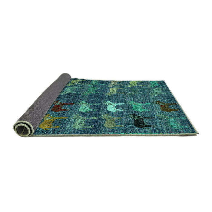 Sideview of Abstract Turquoise Modern Rug, abs5227turq