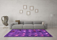 Machine Washable Abstract Purple Modern Rug, wshabs5227pur