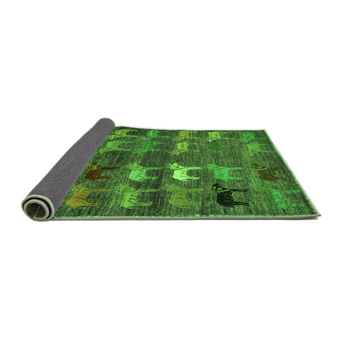Sideview of Abstract Green Modern Rug, abs5227grn