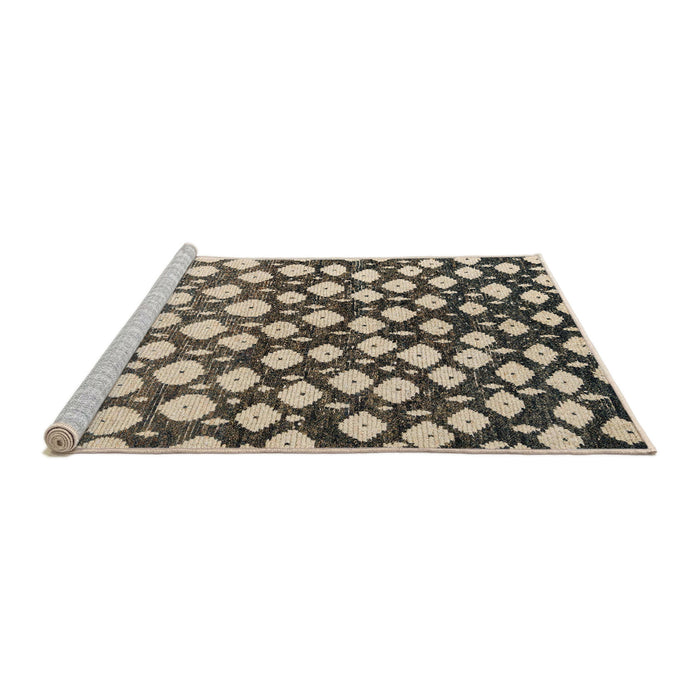 Sideview of Machine Washable Abstract Brown Rug, wshabs5228