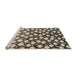 Sideview of Machine Washable Abstract Brown Rug, wshabs5228