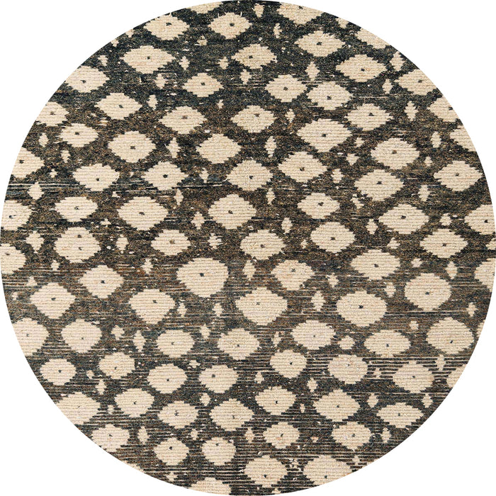 Round Machine Washable Abstract Brown Rug, wshabs5228