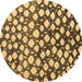 Round Abstract Brown Modern Rug, abs5228brn