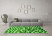 Machine Washable Abstract Green Modern Area Rugs in a Living Room,, wshabs5228grn