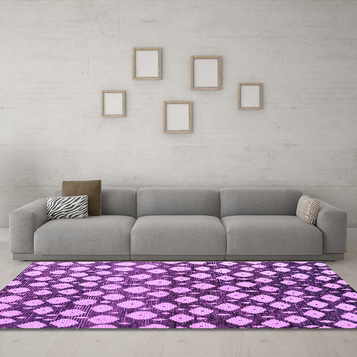 Machine Washable Abstract Purple Modern Area Rugs in a Living Room, wshabs5228pur