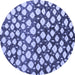 Round Abstract Blue Modern Rug, abs5228blu