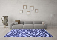 Machine Washable Abstract Blue Modern Rug, wshabs5228blu