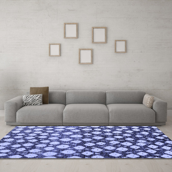 Machine Washable Abstract Blue Modern Rug in a Living Room, wshabs5228blu