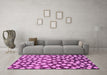 Machine Washable Abstract Pink Modern Rug in a Living Room, wshabs5228pnk