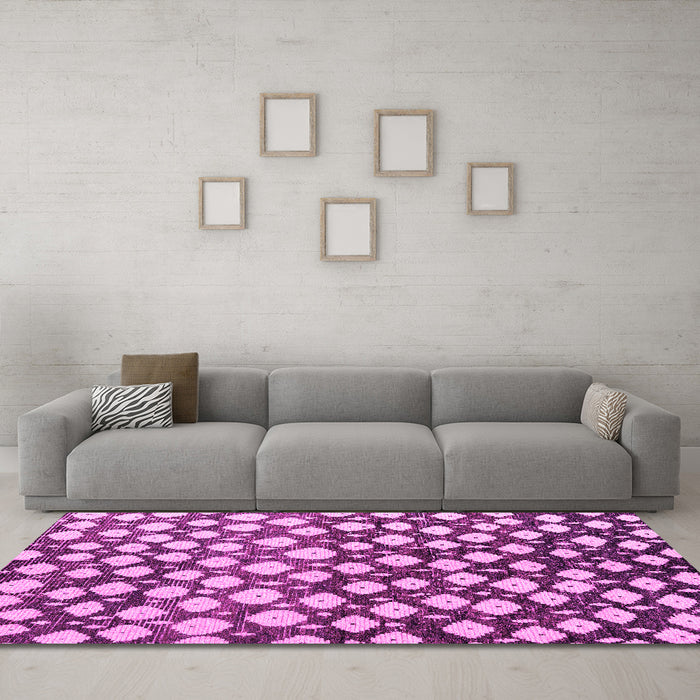 Machine Washable Abstract Pink Modern Rug in a Living Room, wshabs5228pnk