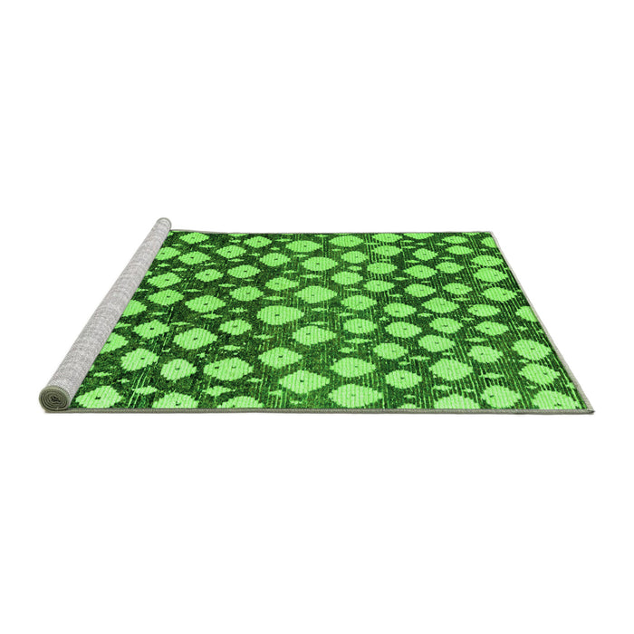 Sideview of Machine Washable Abstract Green Modern Area Rugs, wshabs5228grn