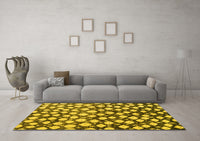 Machine Washable Abstract Yellow Modern Rug, wshabs5228yw