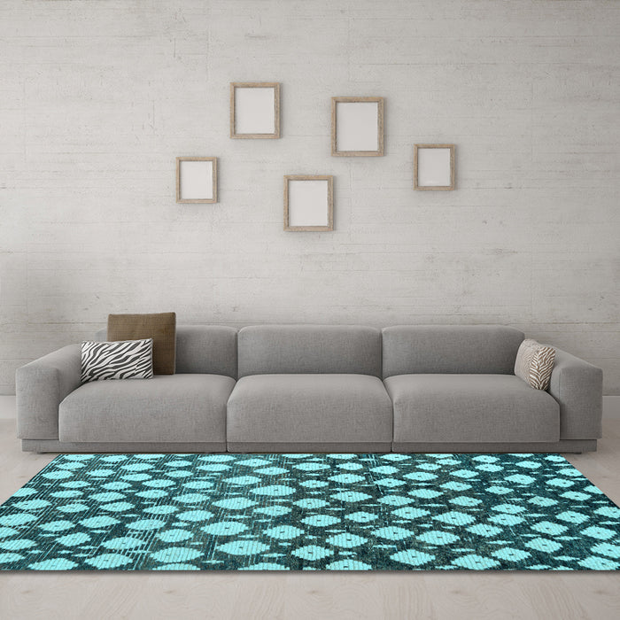 Machine Washable Abstract Light Blue Modern Rug in a Living Room, wshabs5228lblu