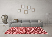 Machine Washable Abstract Red Modern Rug, wshabs5228red