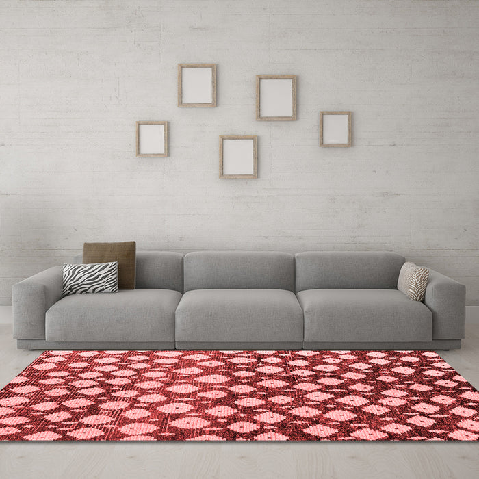 Modern Red Washable Rugs