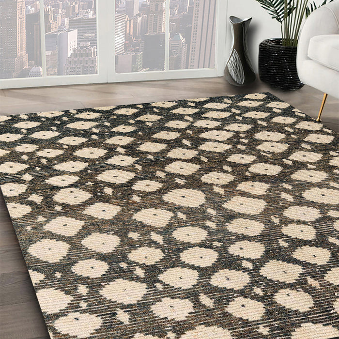 Machine Washable Abstract Brown Rug in a Family Room, wshabs5228