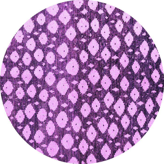 Round Abstract Purple Modern Rug, abs5228pur