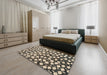 Abstract Brown Modern Rug in a Bedroom, abs5228