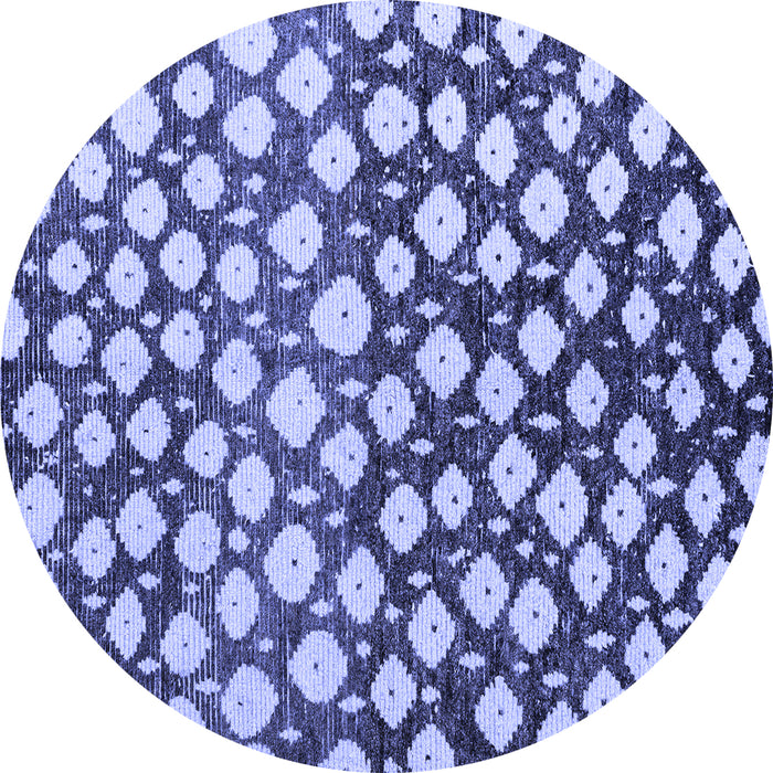 Round Machine Washable Abstract Blue Modern Rug, wshabs5228blu