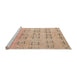 Sideview of Machine Washable Abstract Pastel Orange Rug, wshabs5229