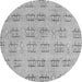 Round Abstract Gray Modern Rug, abs5229gry