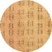 Round Abstract Brown Modern Rug, abs5229brn