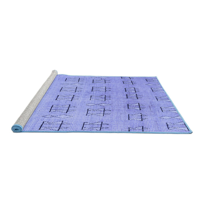 Sideview of Machine Washable Abstract Blue Modern Rug, wshabs5229blu