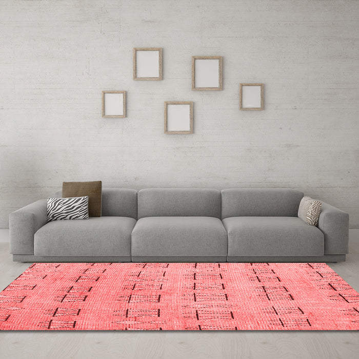 Modern Red Washable Rugs
