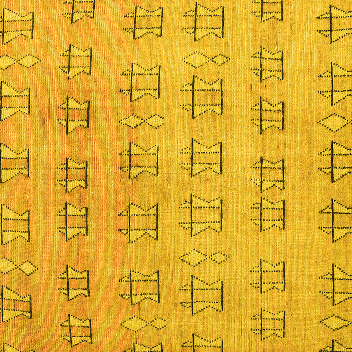 Square Machine Washable Abstract Yellow Modern Rug, wshabs5229yw