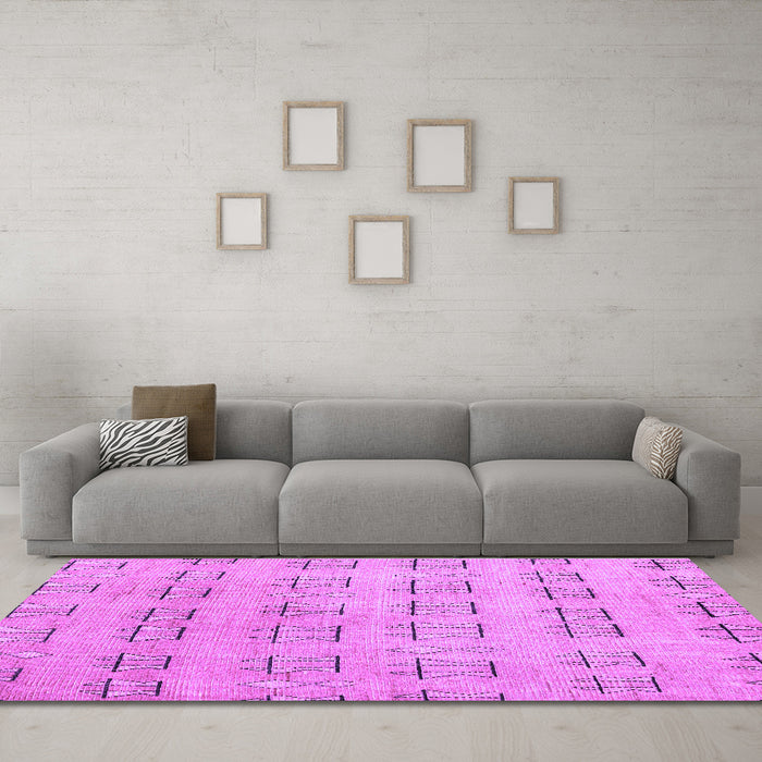 Machine Washable Abstract Purple Modern Area Rugs in a Living Room, wshabs5229pur