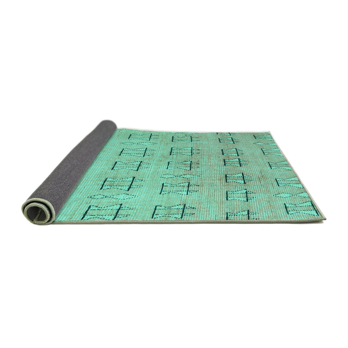 Sideview of Abstract Turquoise Modern Rug, abs5229turq