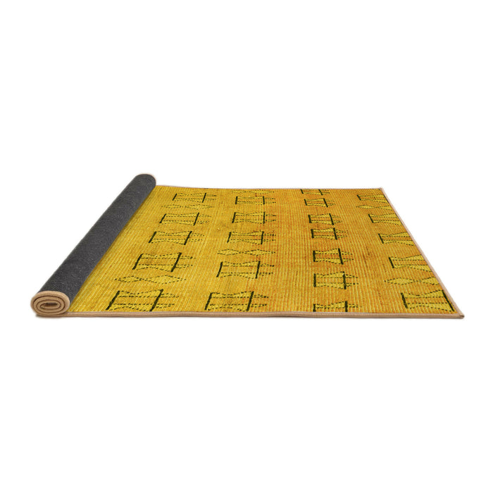 Sideview of Abstract Yellow Modern Rug, abs5229yw