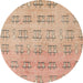 Round Abstract Pastel Orange Modern Rug, abs5229