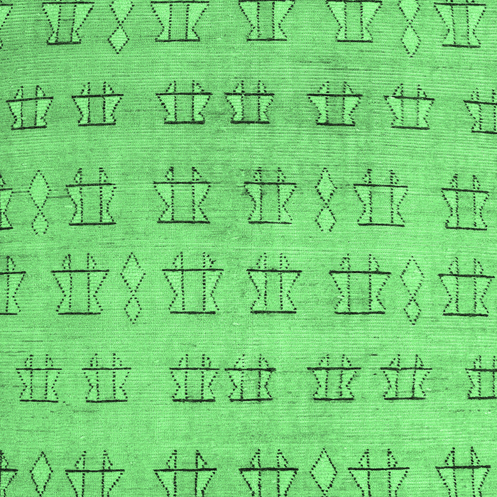 Square Machine Washable Abstract Emerald Green Modern Area Rugs, wshabs5229emgrn